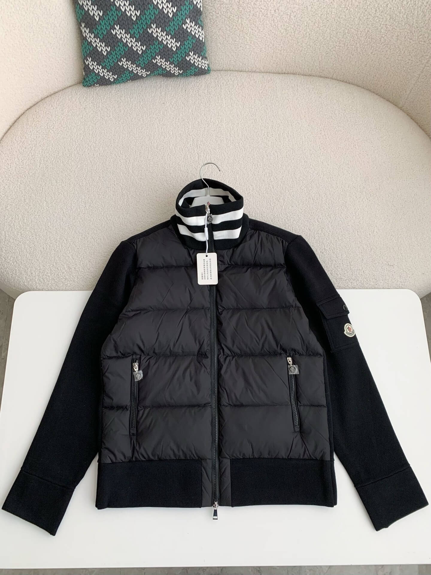 Moncler Down-paneled Black Cotton jacket