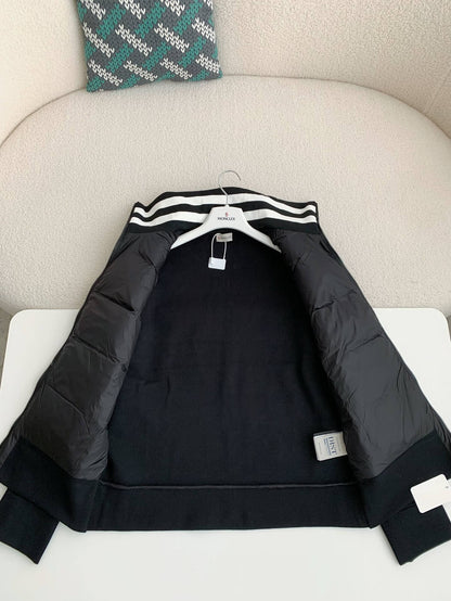 Moncler Down-paneled Black Cotton jacket