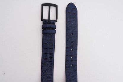 Navy Blue Crocodile Detailed Belt