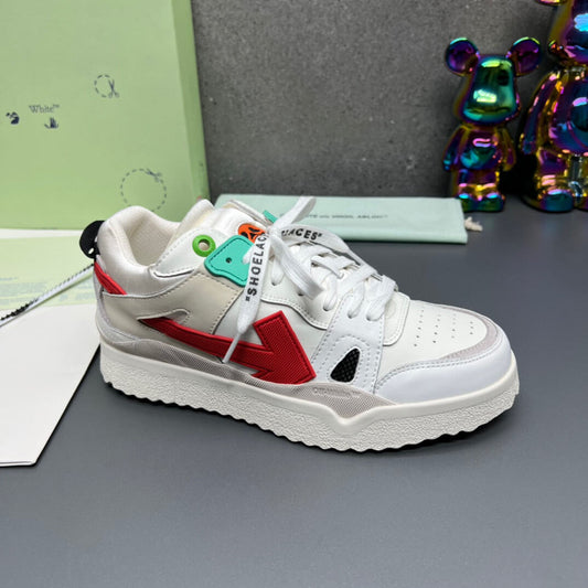 Off-White 'White Red' Sponge Mid-Top Sneaker
