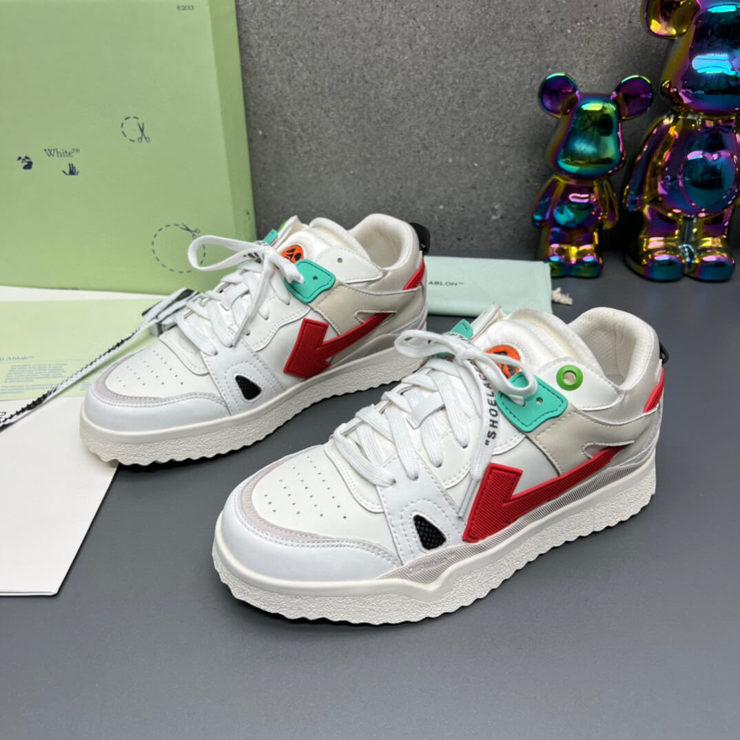 Off-White 'White Red' Sponge Mid-Top Sneaker