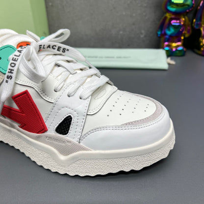 Off-White 'White Red' Sponge Mid-Top Sneaker