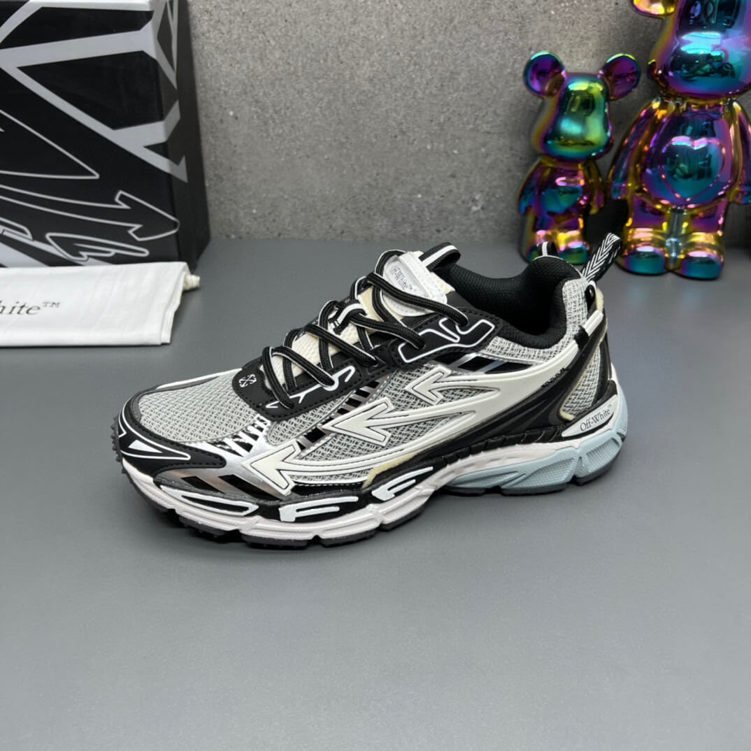 Off-White Silver Black Be Right Back Sneakers