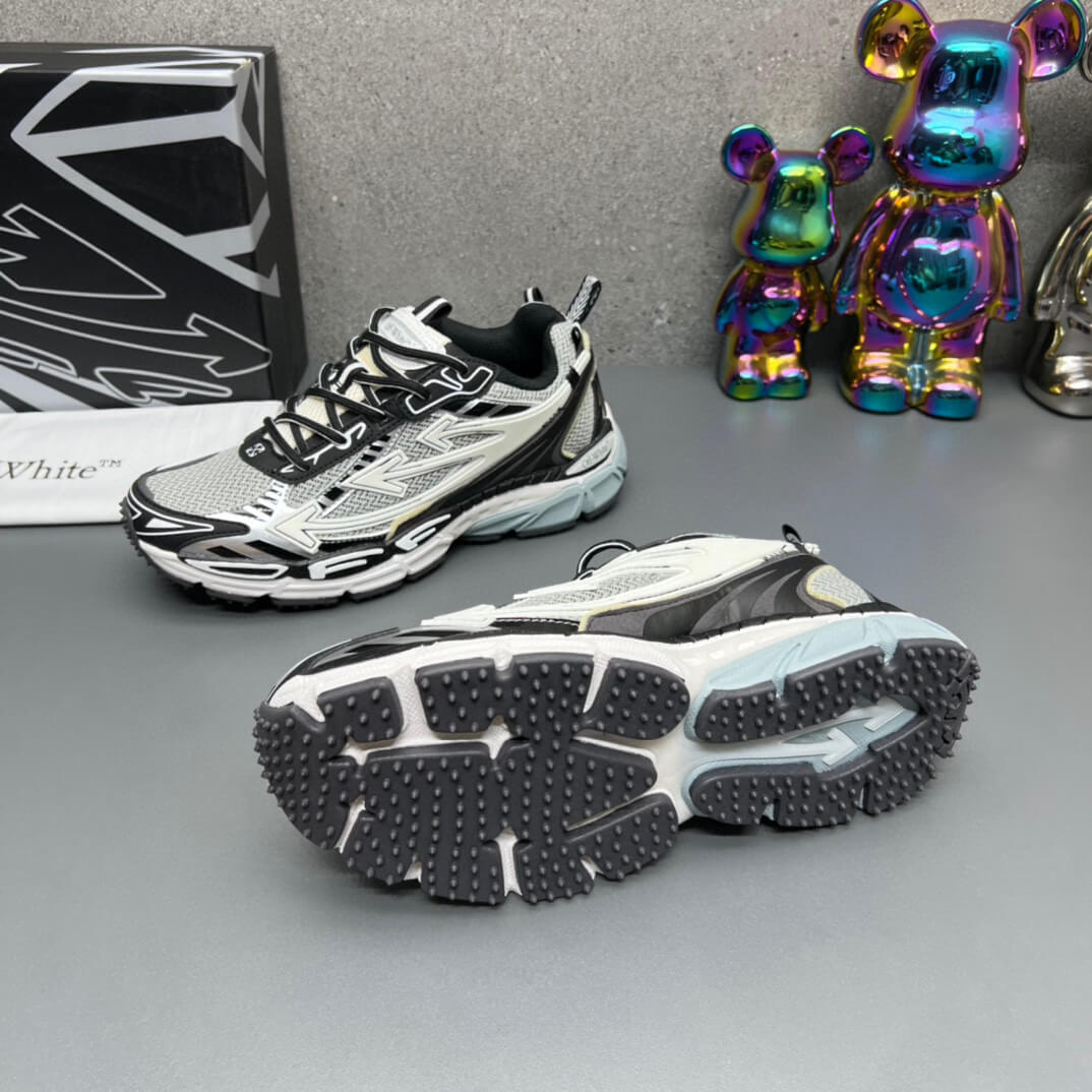 Off-White Silver Black Be Right Back Sneakers