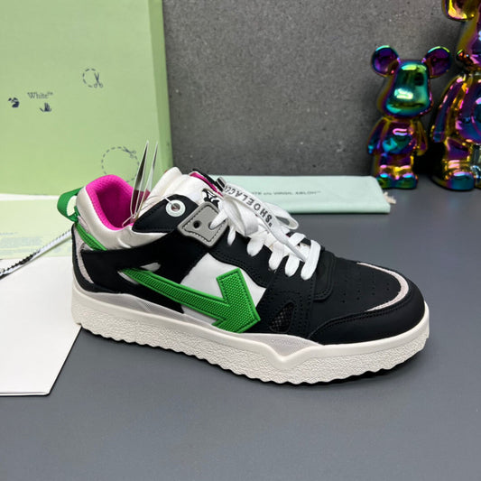Off-White 'Black White Green' Sponge Mid Top Sneaker