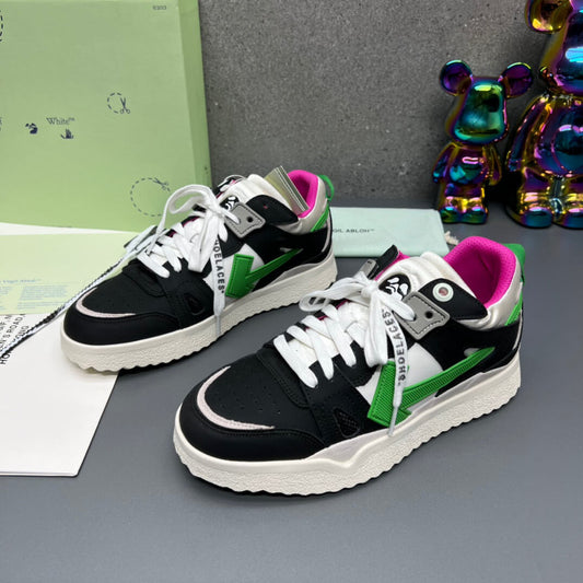 Off-White 'Black White Green' Sponge Mid Top Sneaker