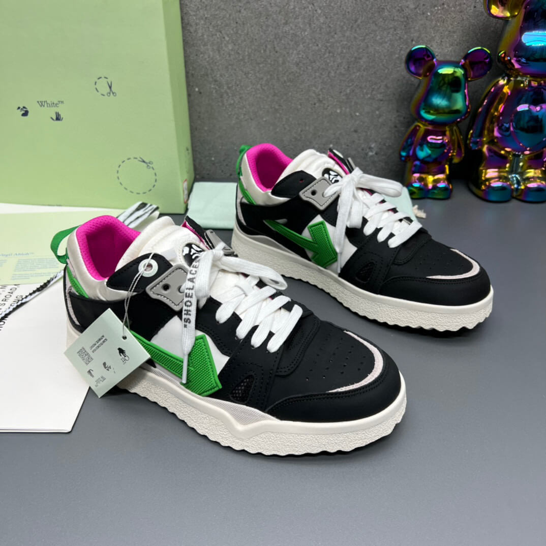 Off-White 'Black White Green' Sponge Mid Top Sneaker – HolloShoe