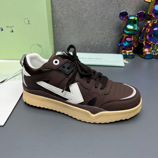 Off-White Brown Beige Sponge Mid Top Sneaker