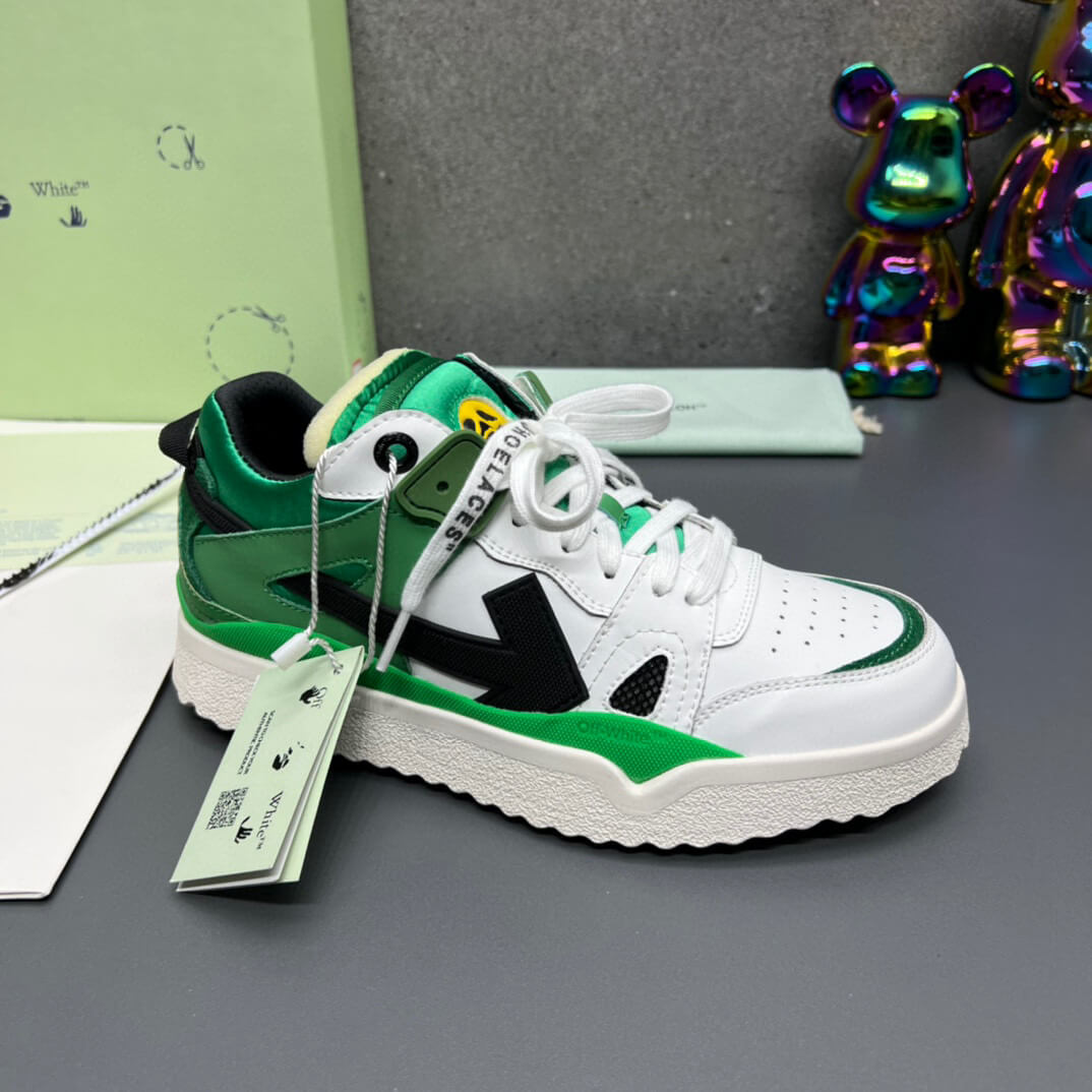 Off-White 'Green White Black' Sponge Mid-Top Sneaker
