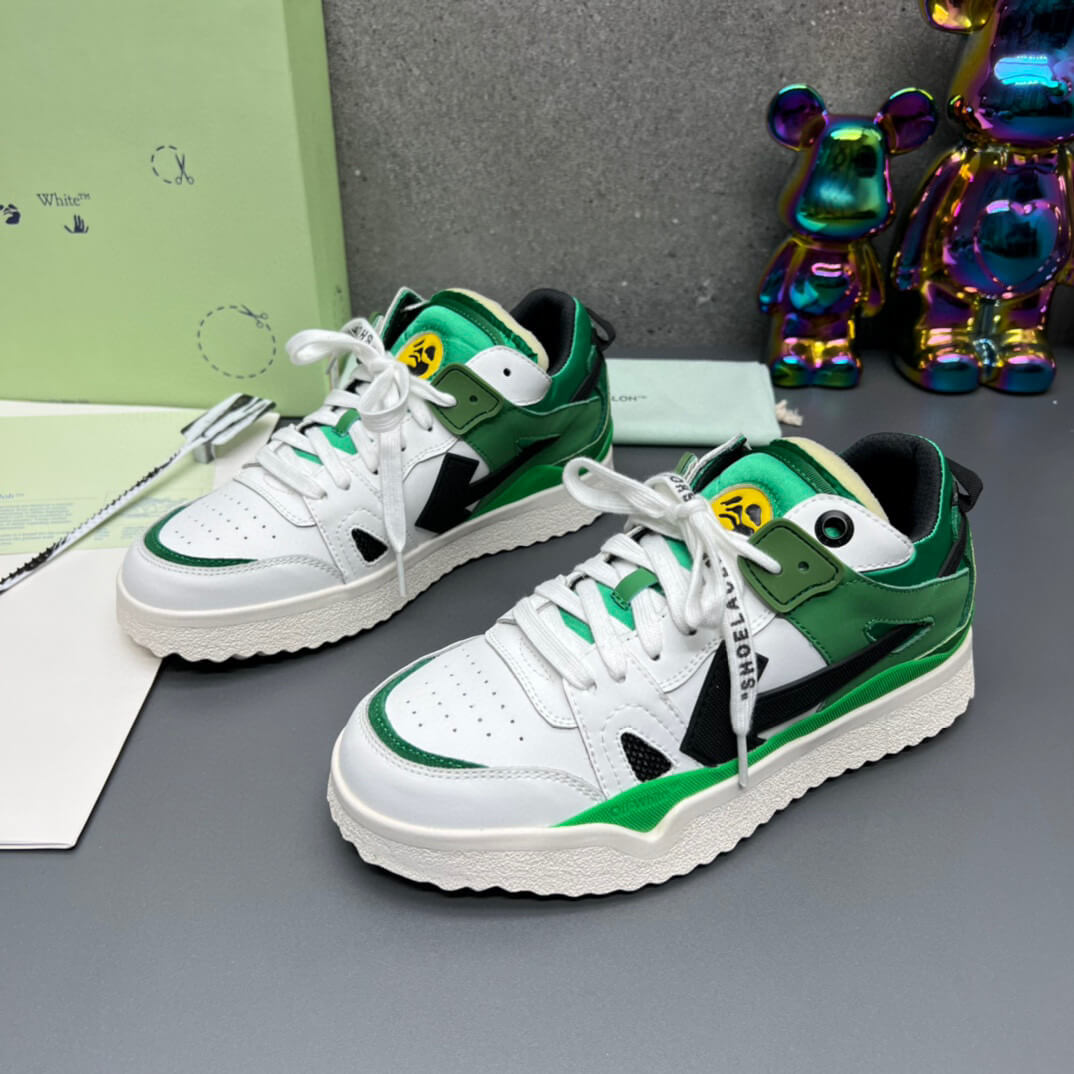 Off-White 'Green White Black' Sponge Mid-Top Sneaker