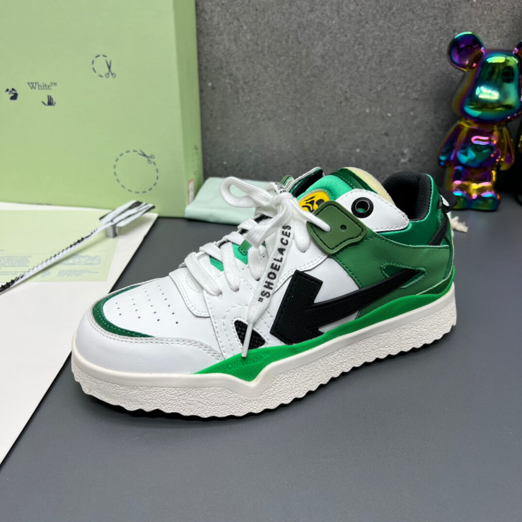 Off-White 'Green White Black' Sponge Mid-Top Sneaker