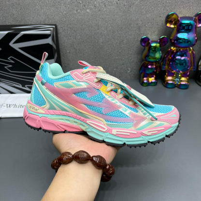 Off-White Light Pink & Turquoise Blue Be Right Back Sneakers
