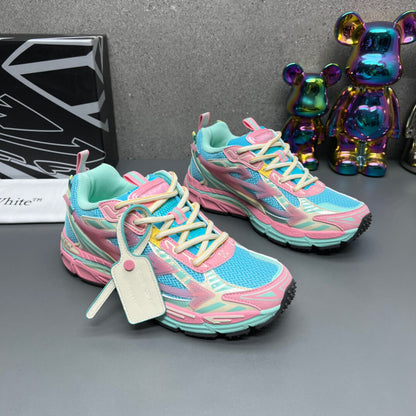 Off-White Light Pink & Turquoise Blue Be Right Back Sneakers