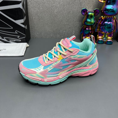 Off-White Light Pink & Turquoise Blue Be Right Back Sneakers