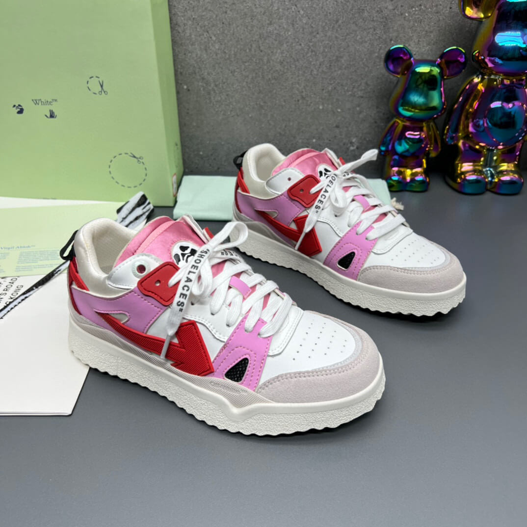 Off-White 'Pink White Red' Sponge Mid-Top Sneaker