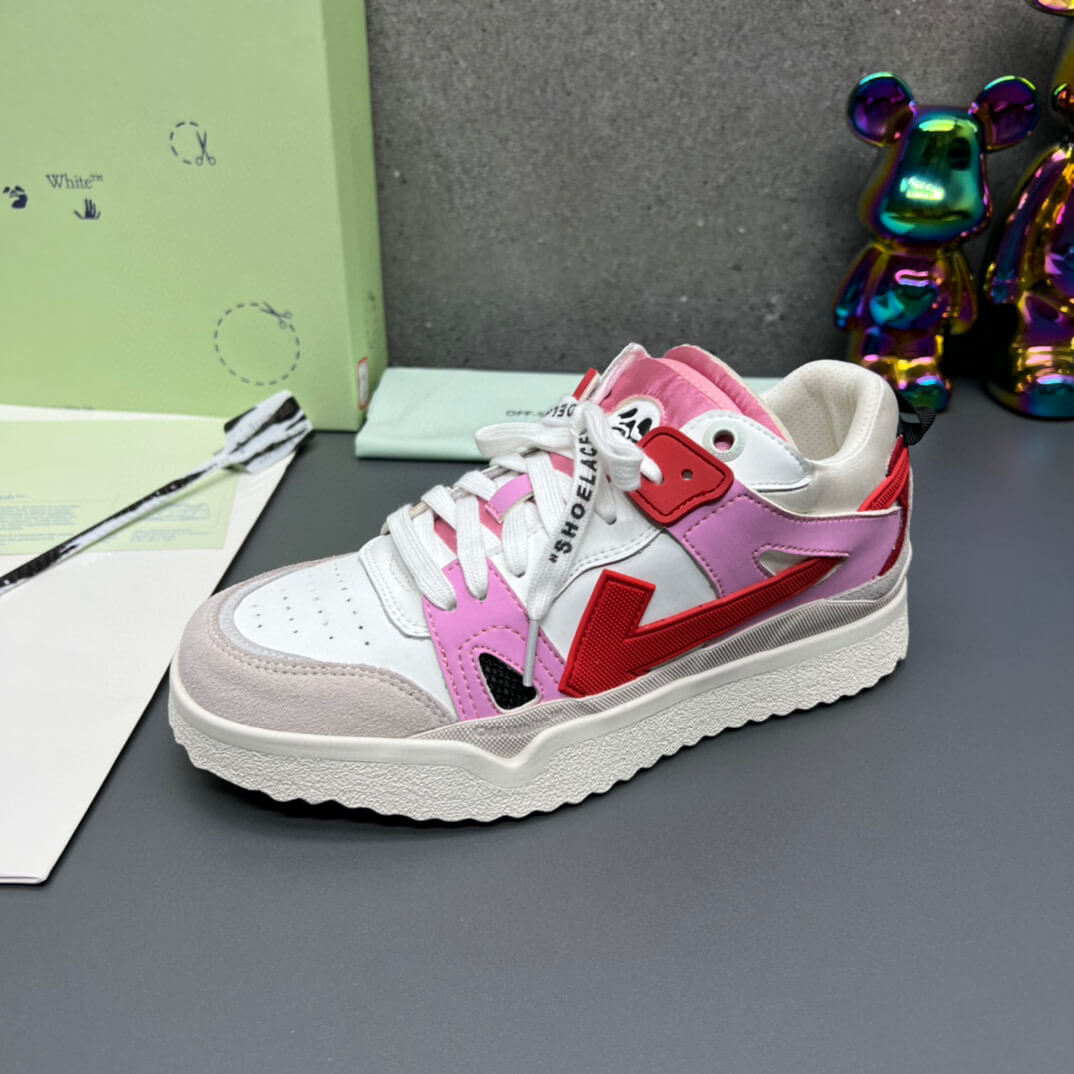 Off-White 'Pink White Red' Sponge Mid-Top Sneaker