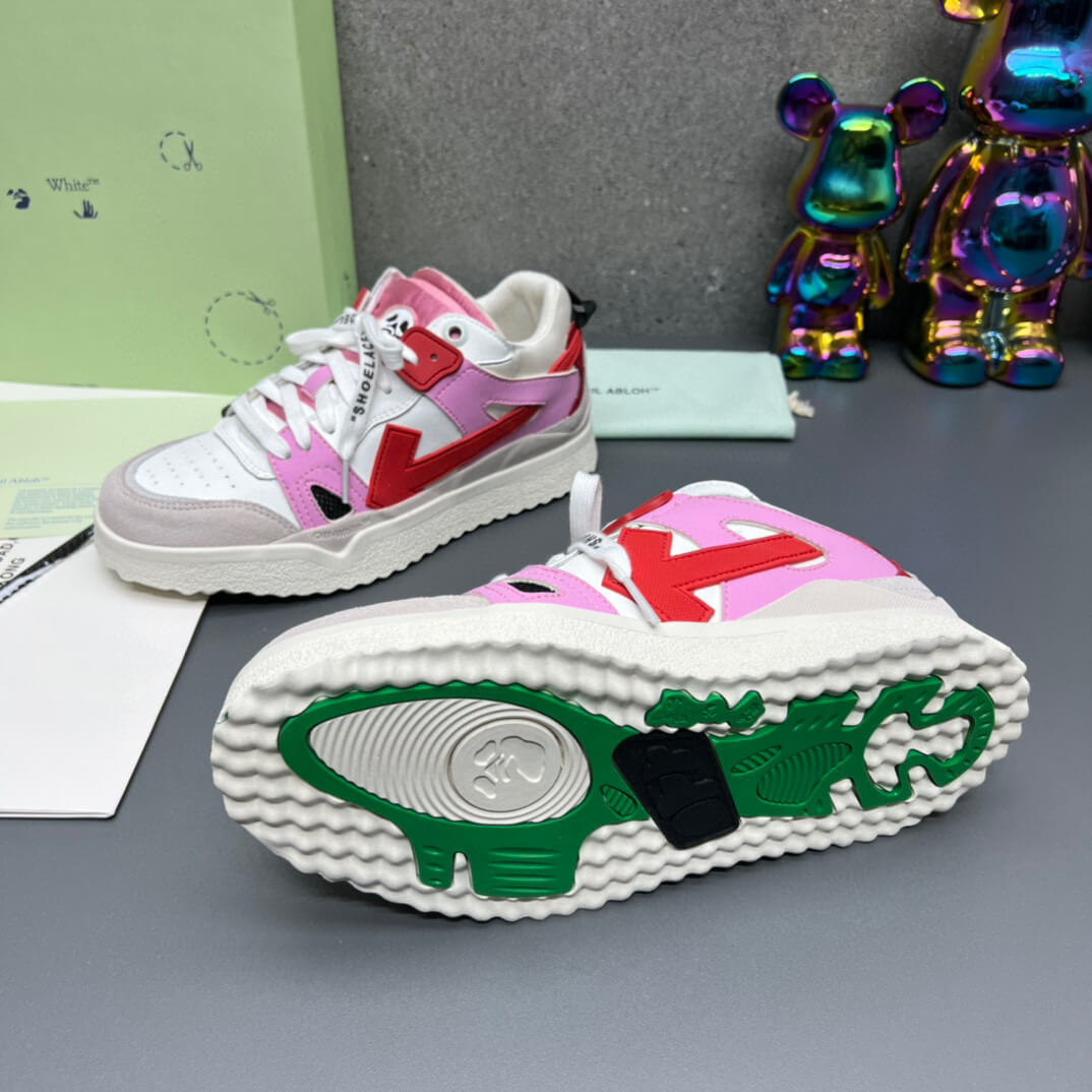 Off-White 'Pink White Red' Sponge Mid-Top Sneaker