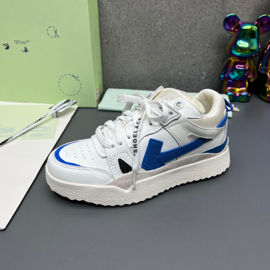 Off-White 'White Blue' Sponge Mid-Top Sneaker