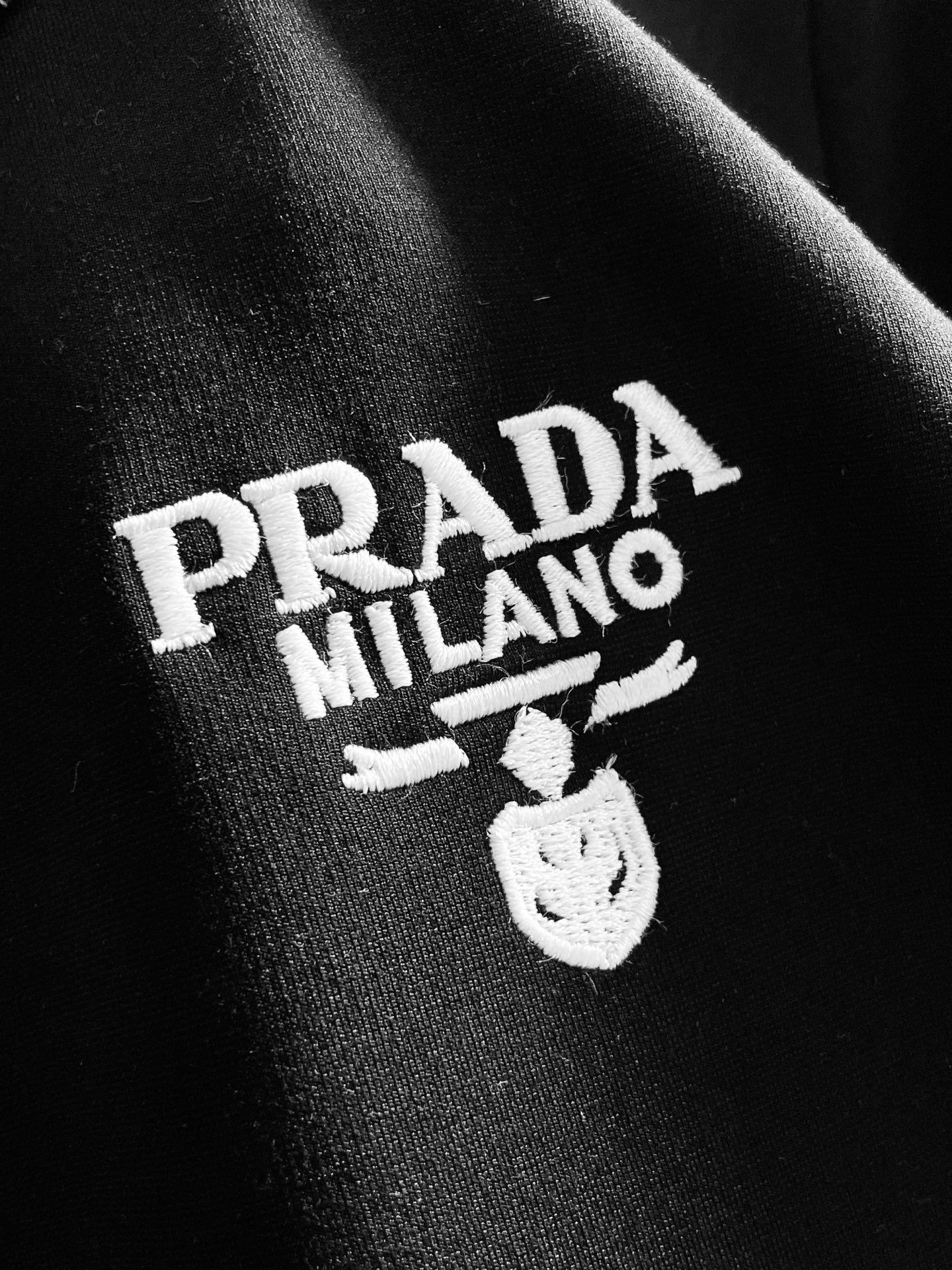 Prada Linea Rossa Tracksuit Set - Black Technical Knit Cargo Jacket & Joggers