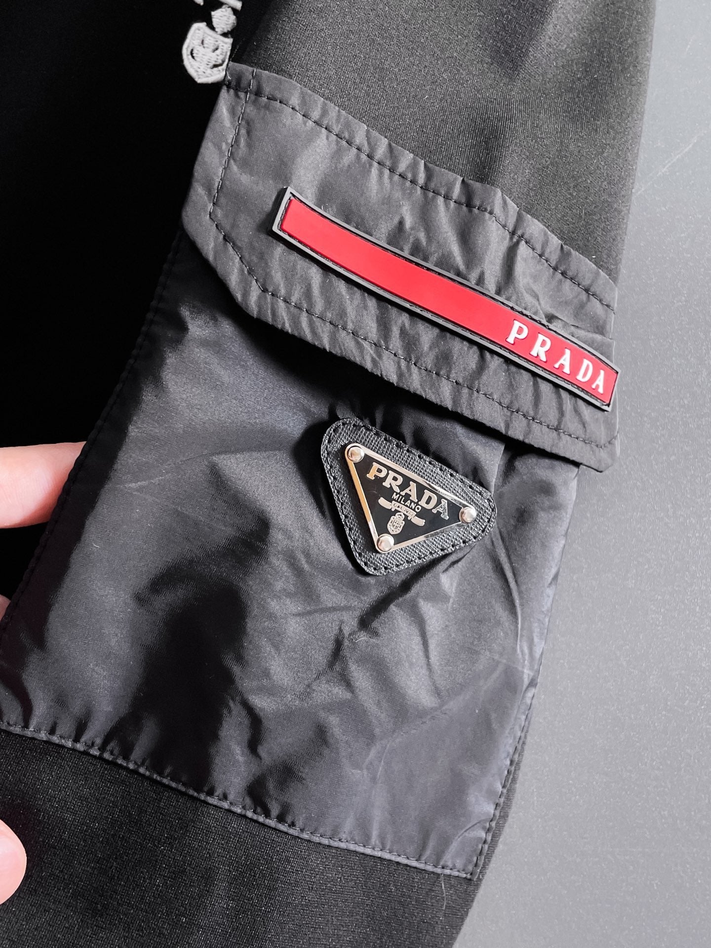 Prada Linea Rossa Tracksuit Set - Black Technical Knit Cargo