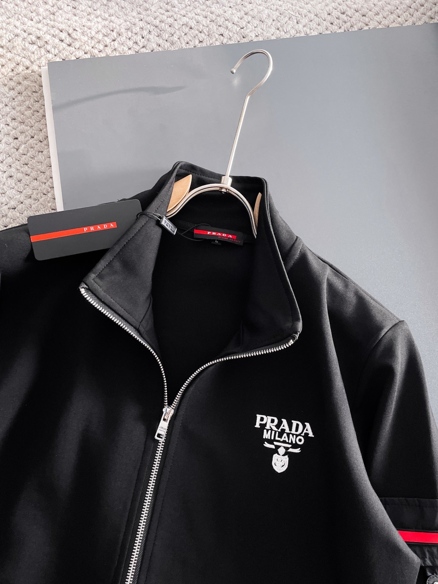 Prada Linea Rossa Tracksuit Set - Black Technical Knit Cargo