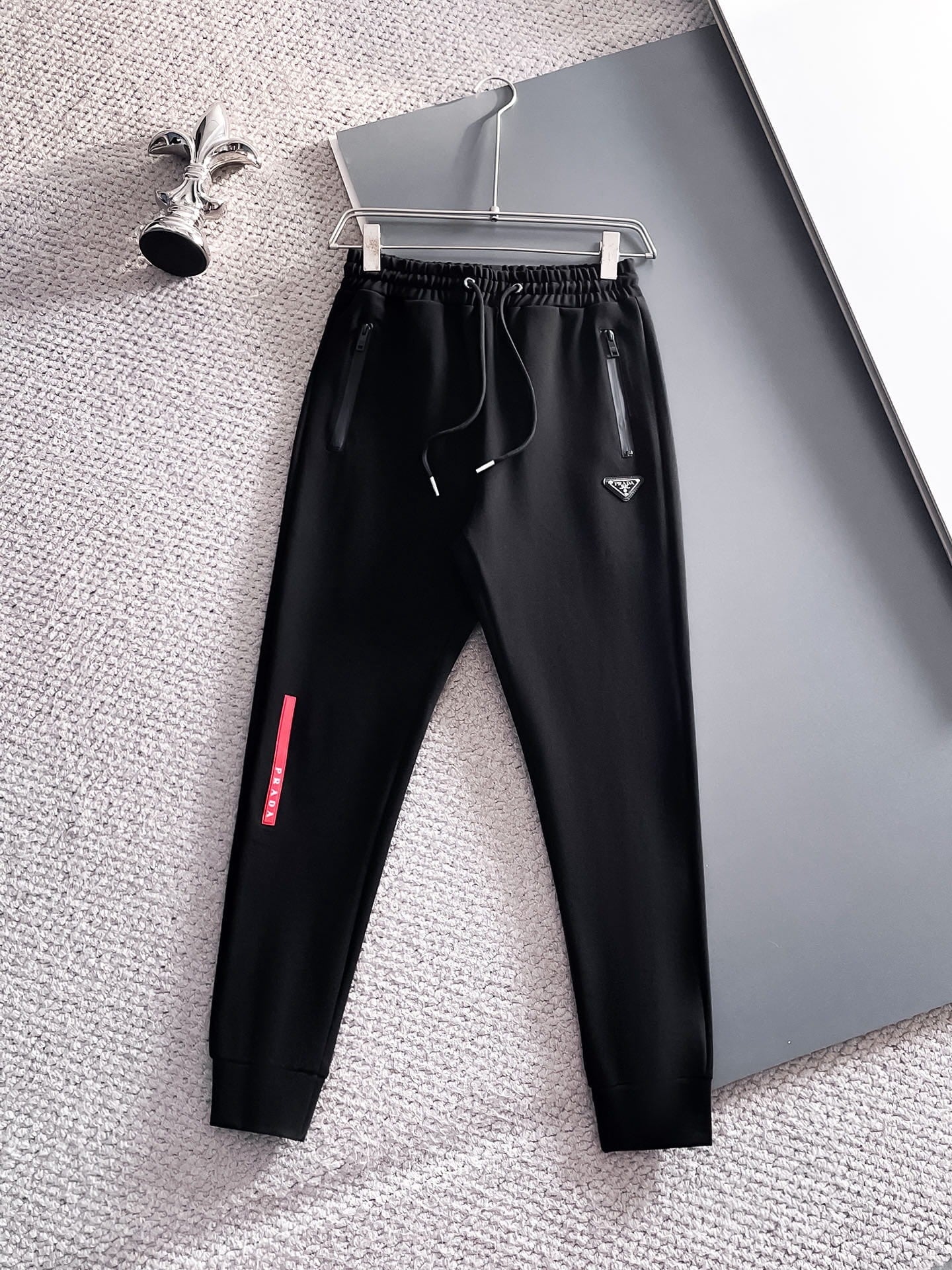 Prada Linea Rossa Tracksuit Set - Black Technical Knit Zip Jacket & Jogger Suit