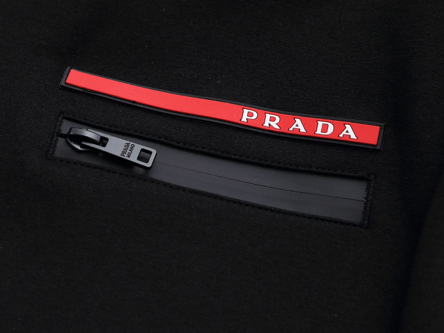 Prada Linea Rossa Tracksuit Set - Black Technical Knit Zip Jacket & Pants