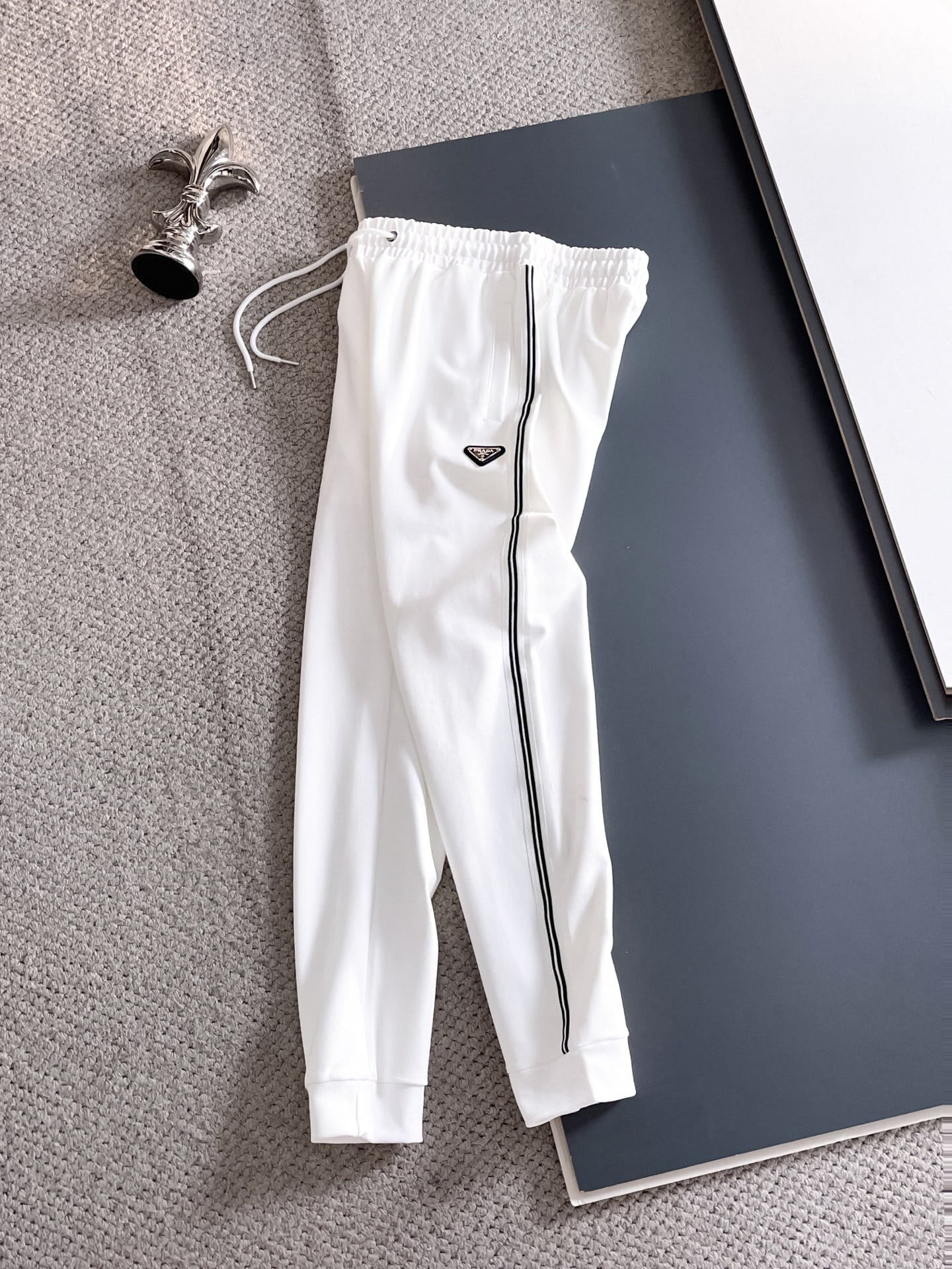 Prada Linea Rossa Tracksuit Set - White Technical Knit Stripe Zip