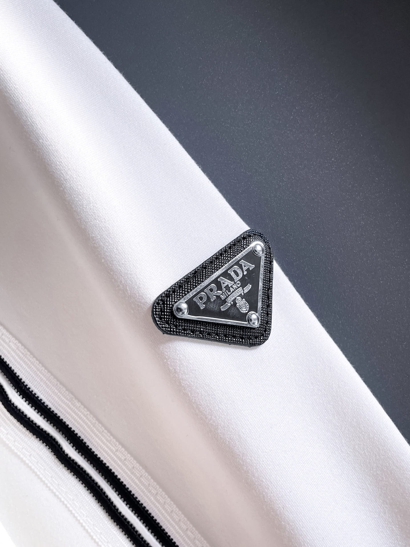 Prada Linea Rossa Tracksuit Set - White Technical Knit Stripe Zip