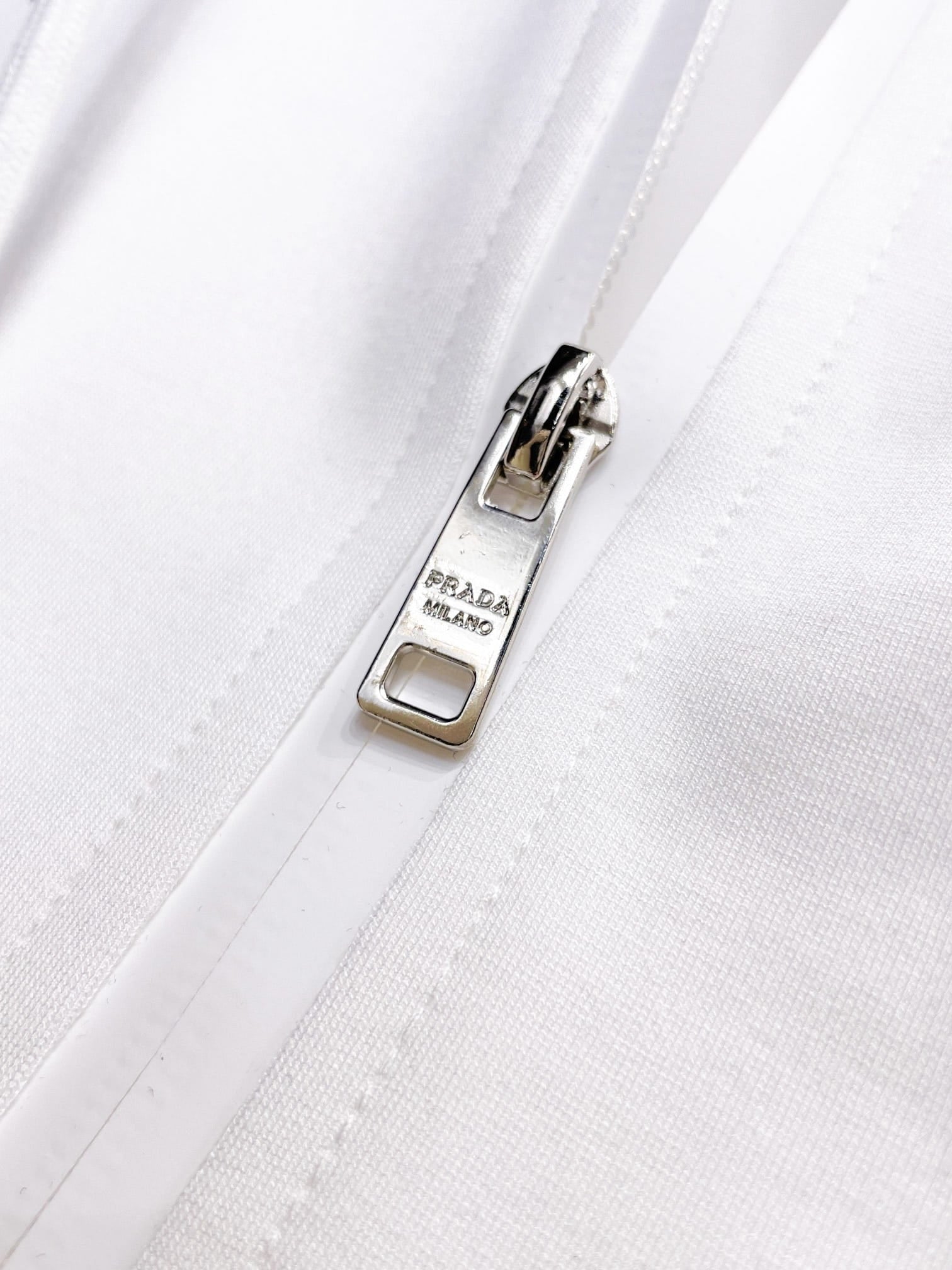 Prada Linea Rossa White Tracksuit Set - Technical Knit Zip-Up