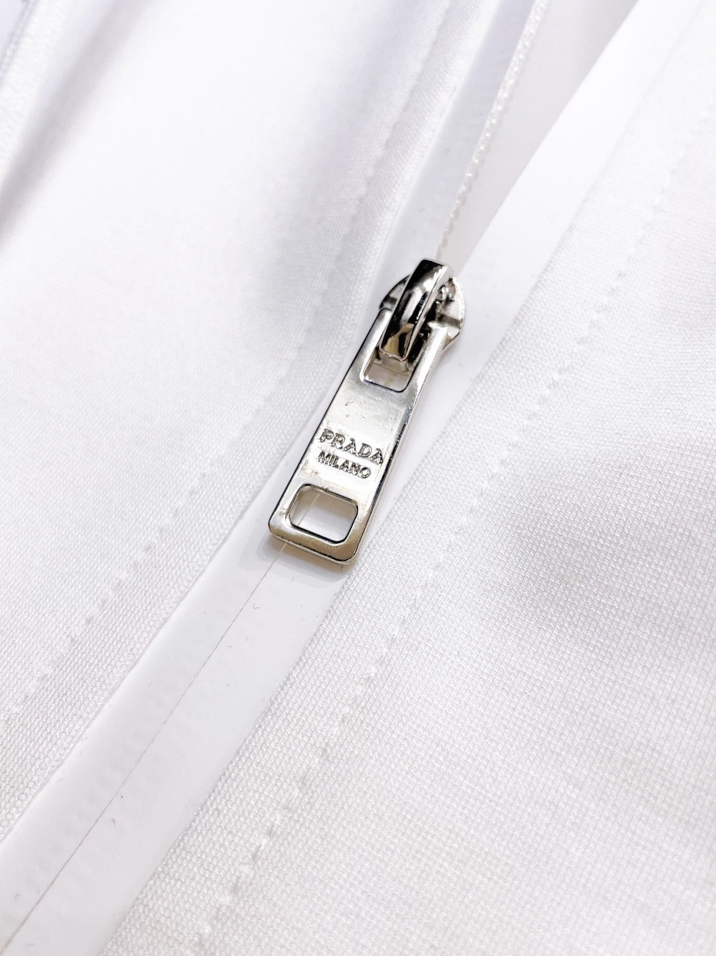 Prada Linea Rossa White Tracksuit Set - Technical Knit Zip-Up Hoodie & Jogger Suit