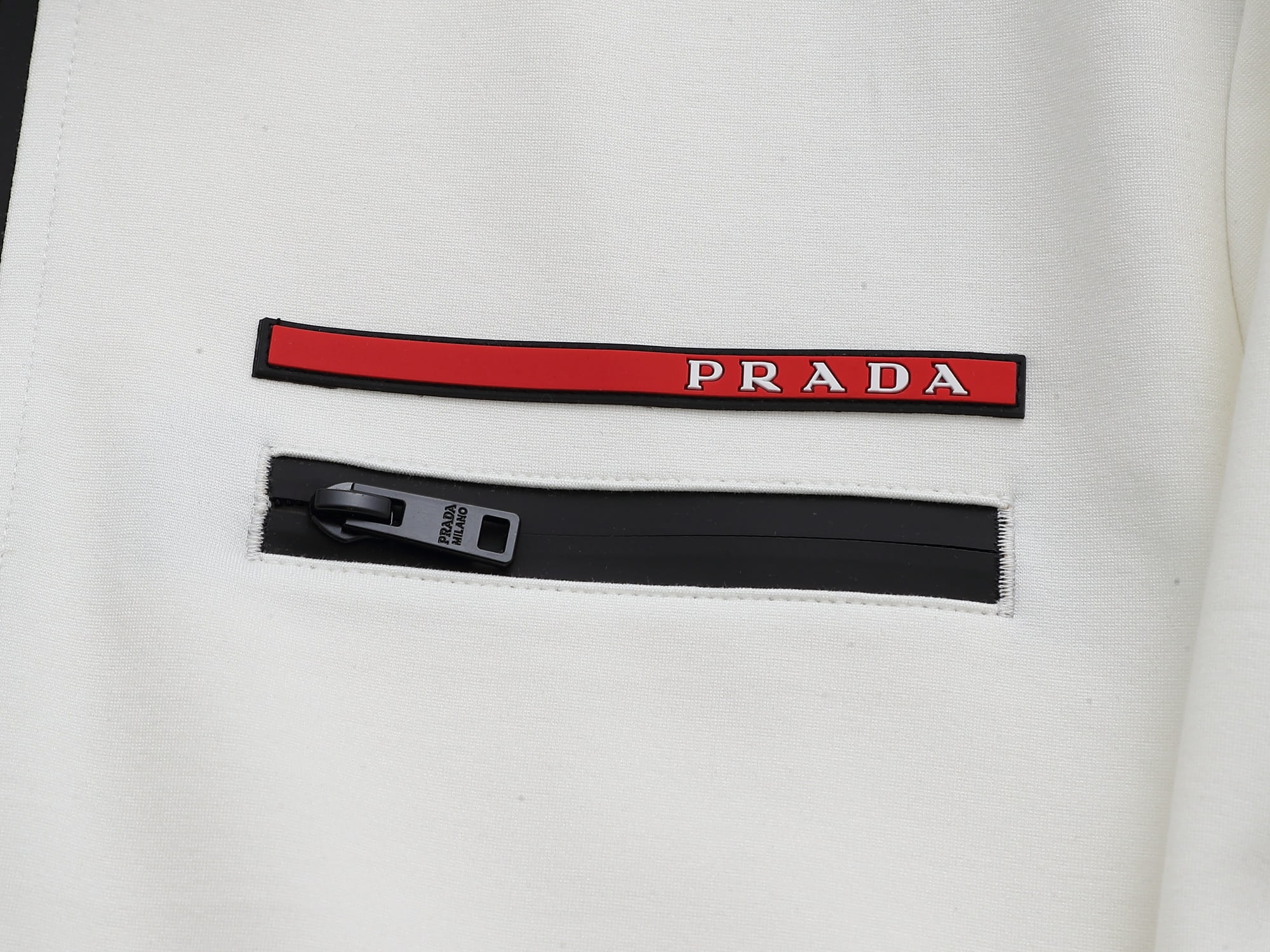Prada Linea Rossa Tracksuit Set - White Technical Knit Zip Jacket