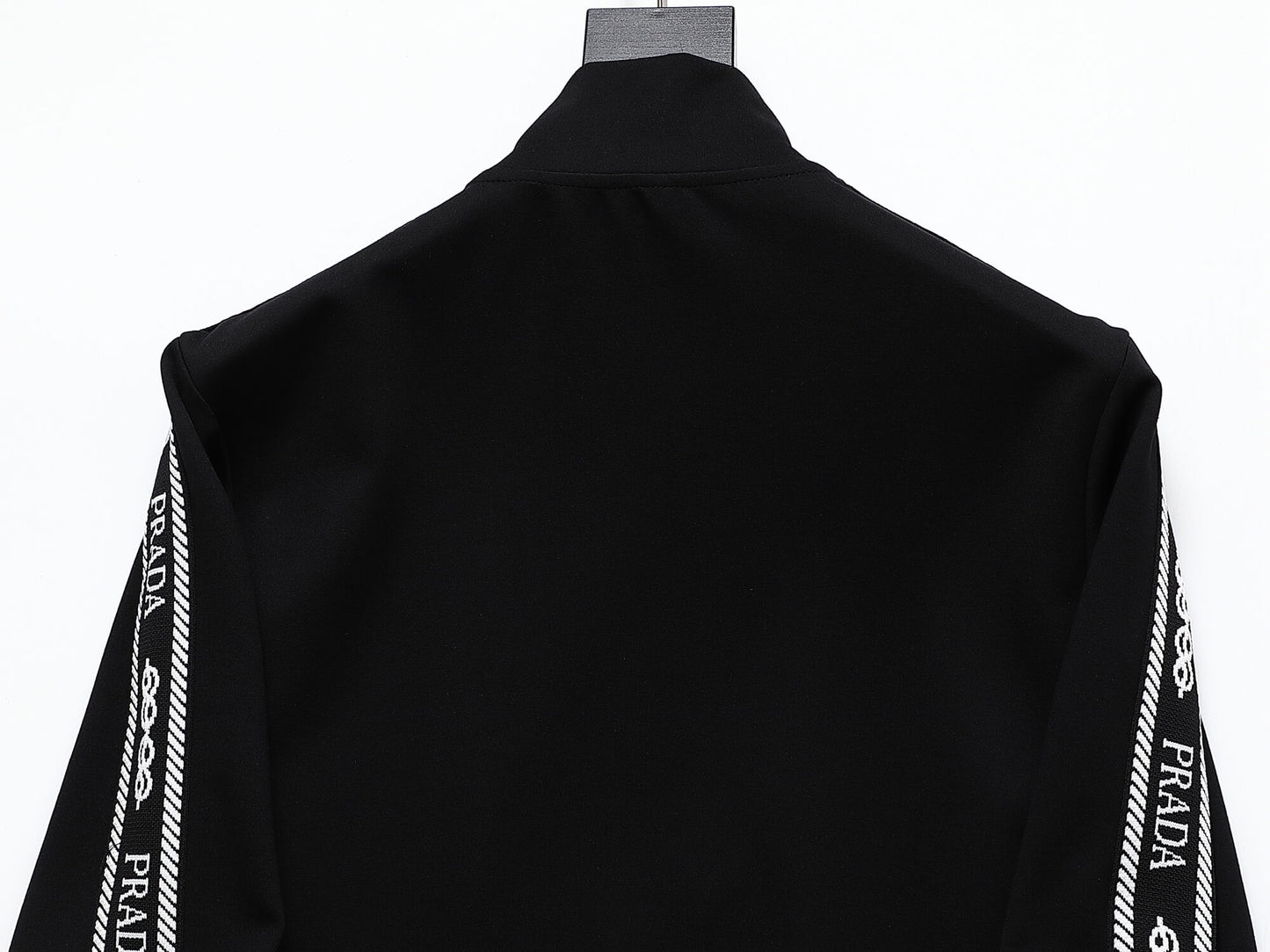 Prada Milano Logo Side Band Technical Jersey Jacket Black