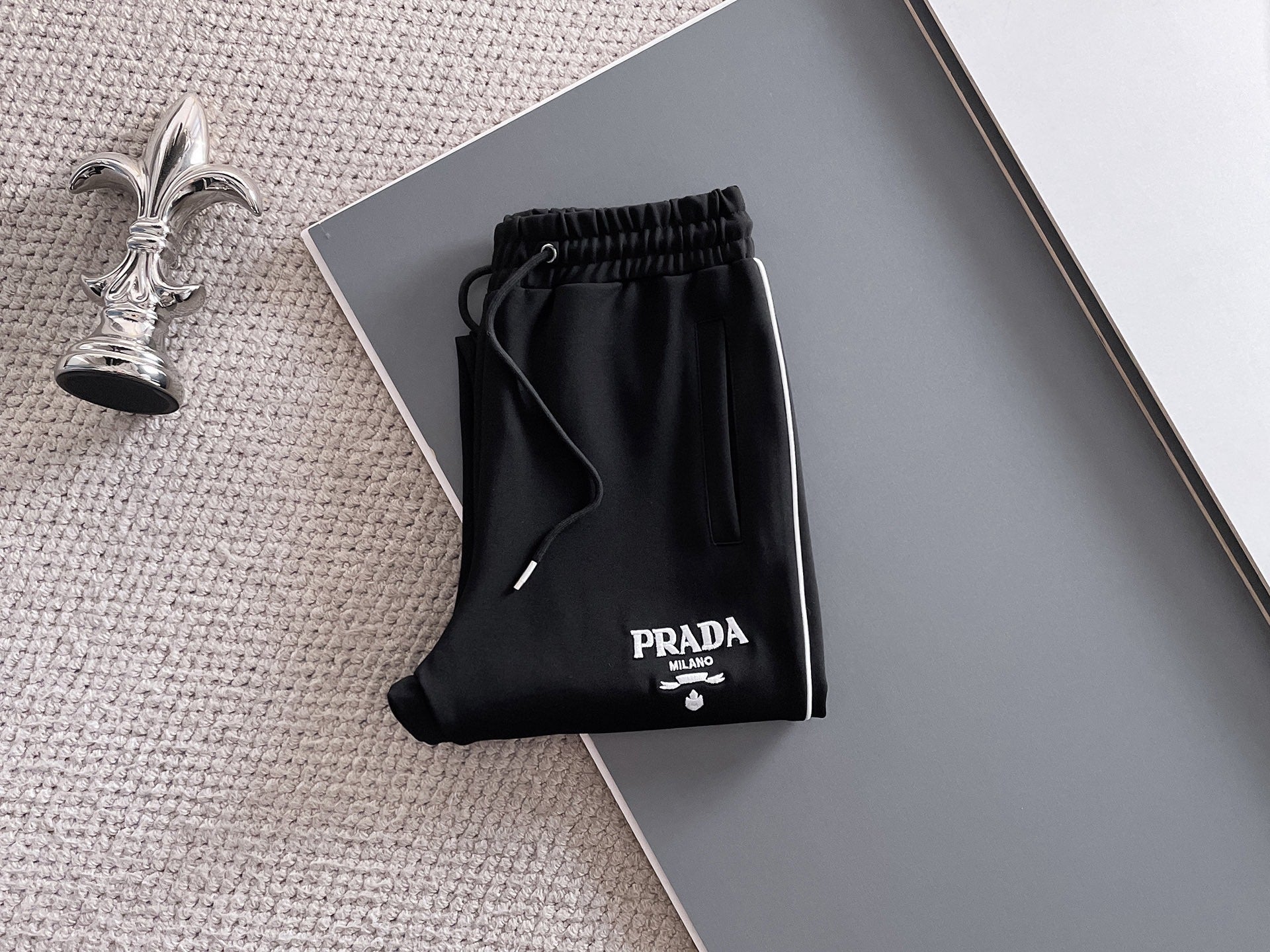 Prada Milano Tracksuit Set - Black Technical Knit Piping Zip