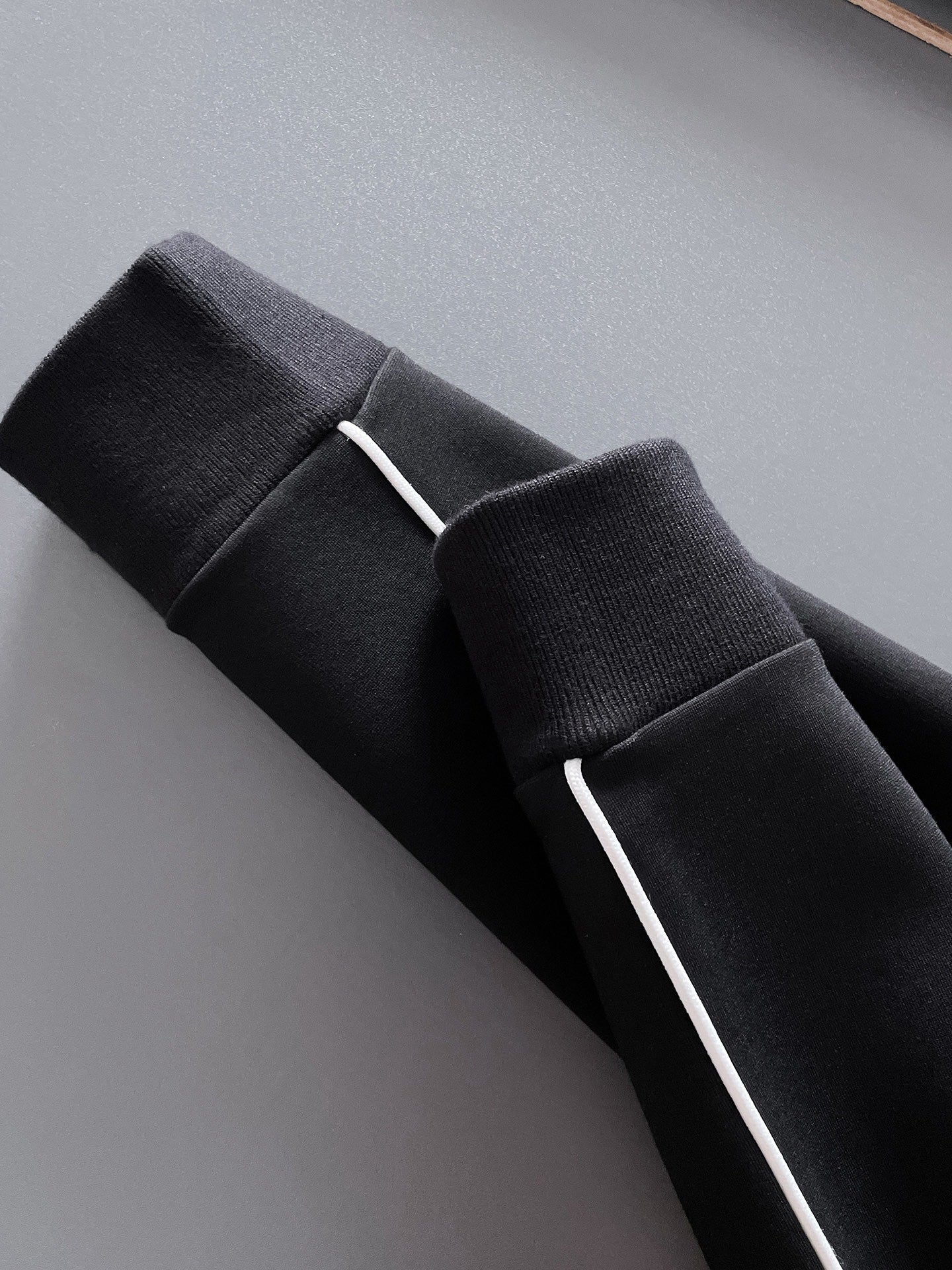 Prada Milano Tracksuit Set - Black Technical Knit Piping Zip Jacket & Pants