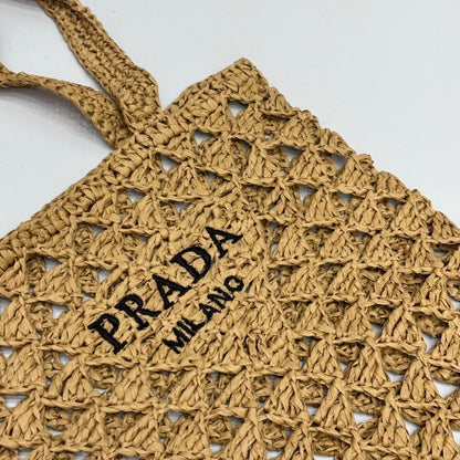 Prada Woven Raffia Tote Bag