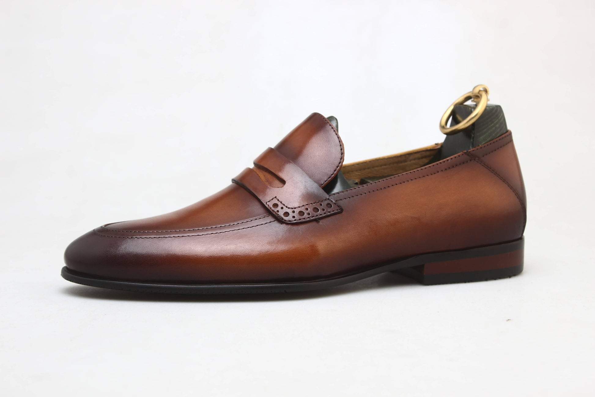 Refined Brown Leather Penny Loafers – Hollo Shoe Refined Brown Leather Penny Loafers – Hollo Shoe