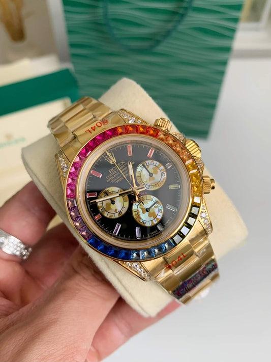 Rolex Cosmograph Daytona "Rainbow" Ref. 116598RBOW – 18ct Yellow Gold, Diamond-Set Lugs