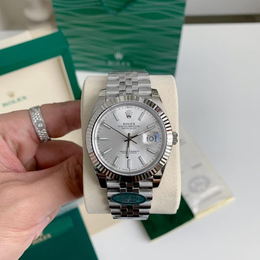 Rolex Datejust 41 Ref. 126334 – Oystersteel and White Gold, Silver Dial, Jubilee Bracelet
