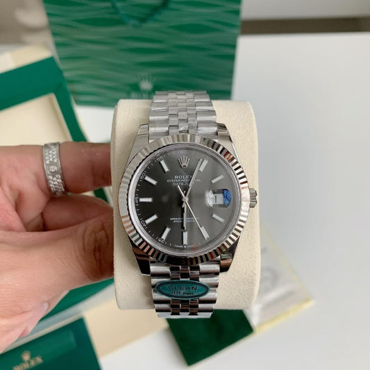 Rolex Datejust 41 Ref. 126334 – Slate Dial, Fluted Bezel & Jubilee Bracelet