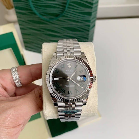 Rolex Datejust 41 Ref. 126334 – Oystersteel and White Gold, Slate Wimbledon Dial, Jubilee Bracelet