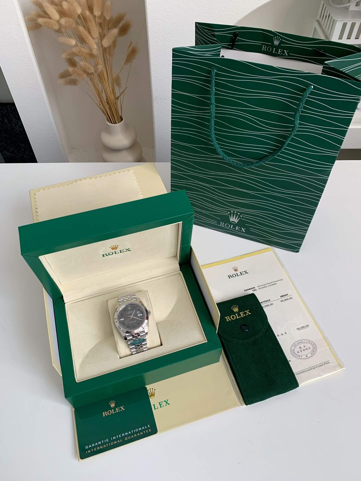 Rolex Datejust 41 Ref. 126334 – Oystersteel and White Gold, Slate Wimbledon Dial, Jubilee Bracelet