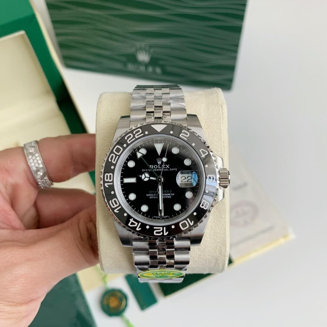 Rolex GMT-Master II Ref. 126710GRNR – Black & Grey Bezel "Bruce Wayne," Jubilee Bracelet