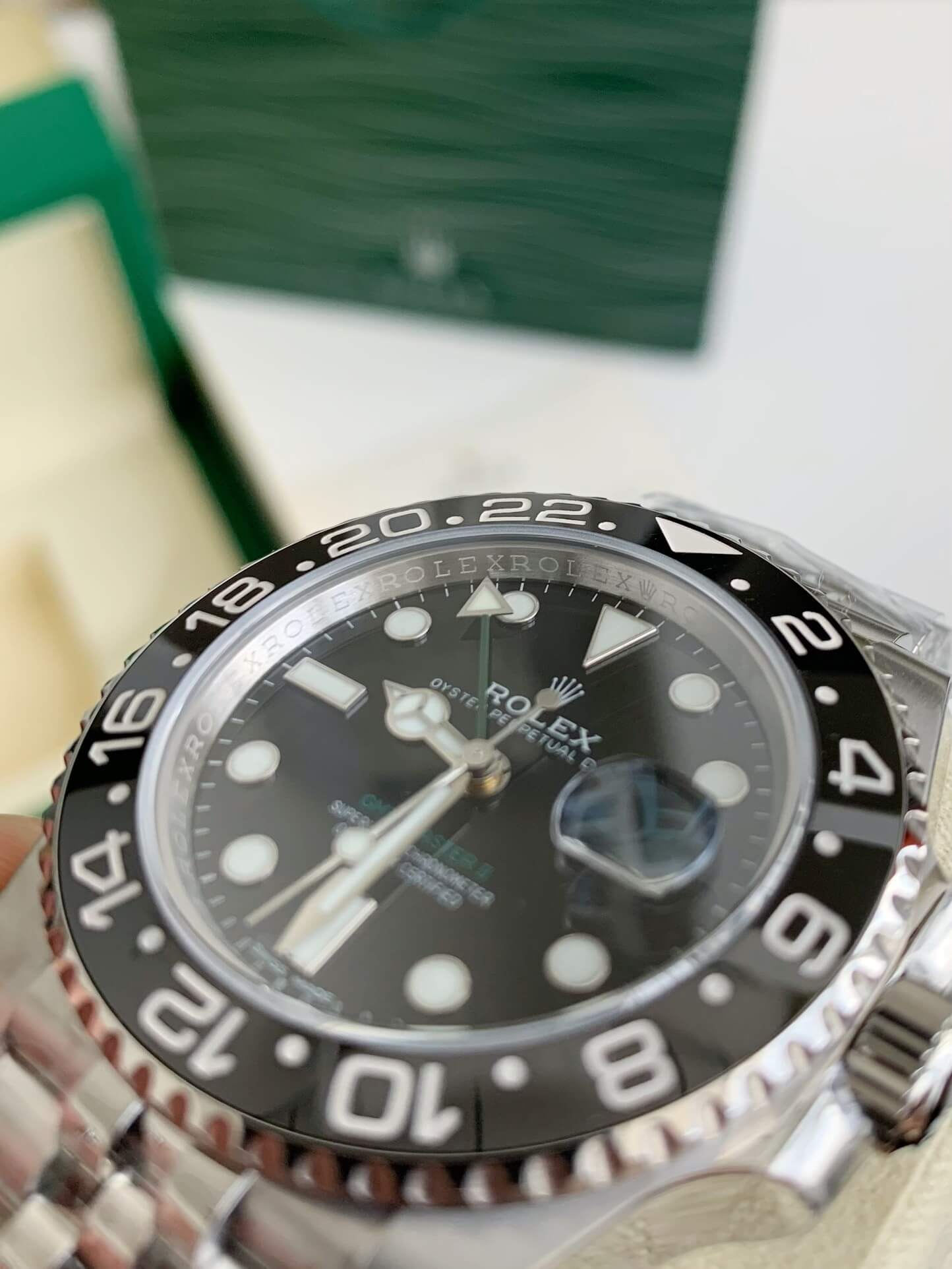 Rolex GMT-Master II Ref. 126710GRNR – Black & Grey Bezel "Bruce Wayne," Jubilee Bracelet