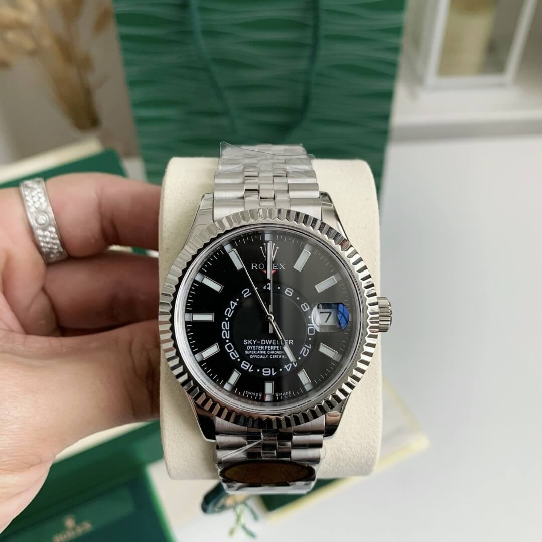 Rolex Sky-Dweller Ref. 326934 – White Rolesor, Black Dial, Jubilee Bracelet