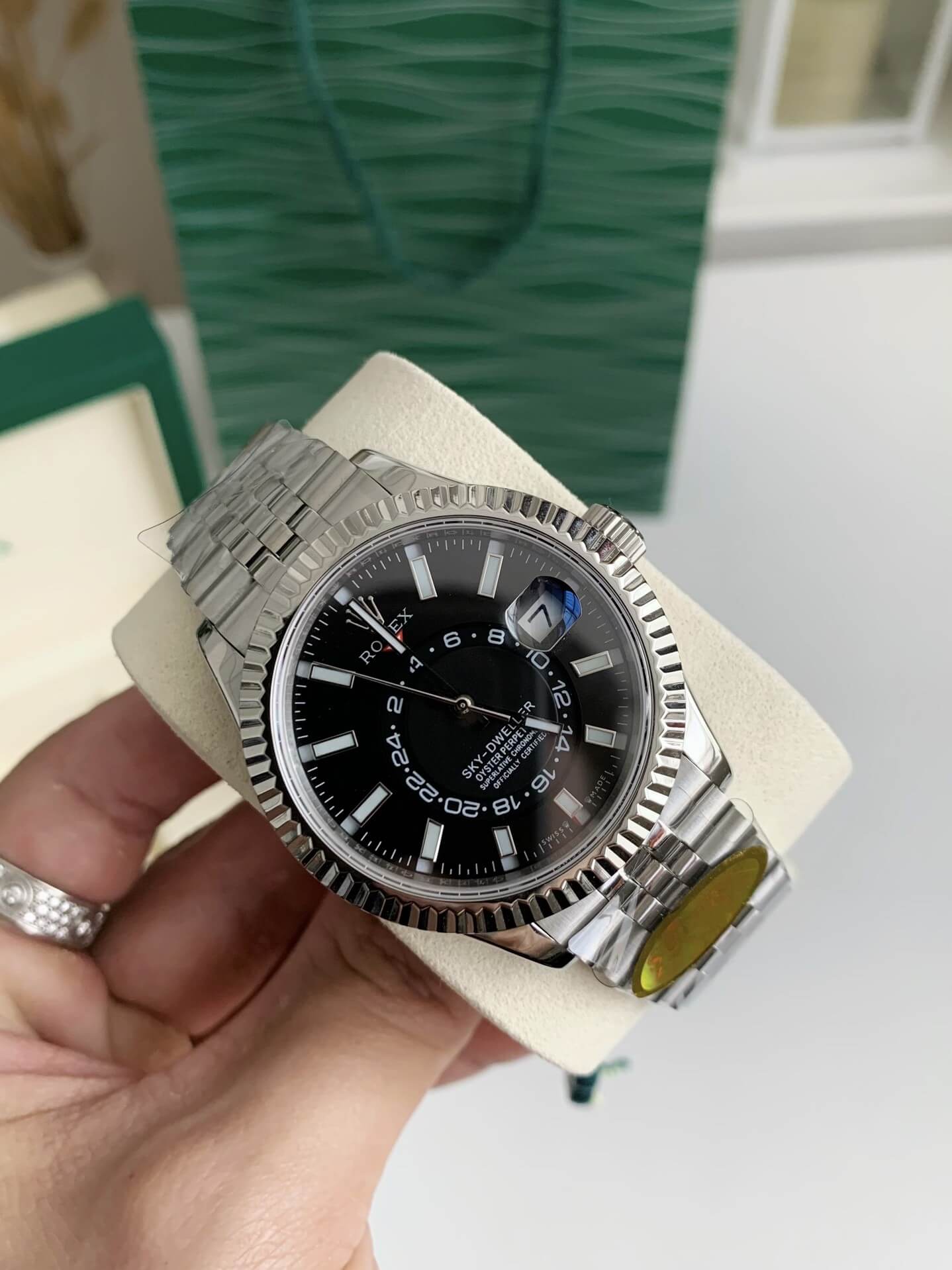 Rolex Sky-Dweller Ref. 326934 – White Rolesor, Black Dial, Jubilee Bracelet