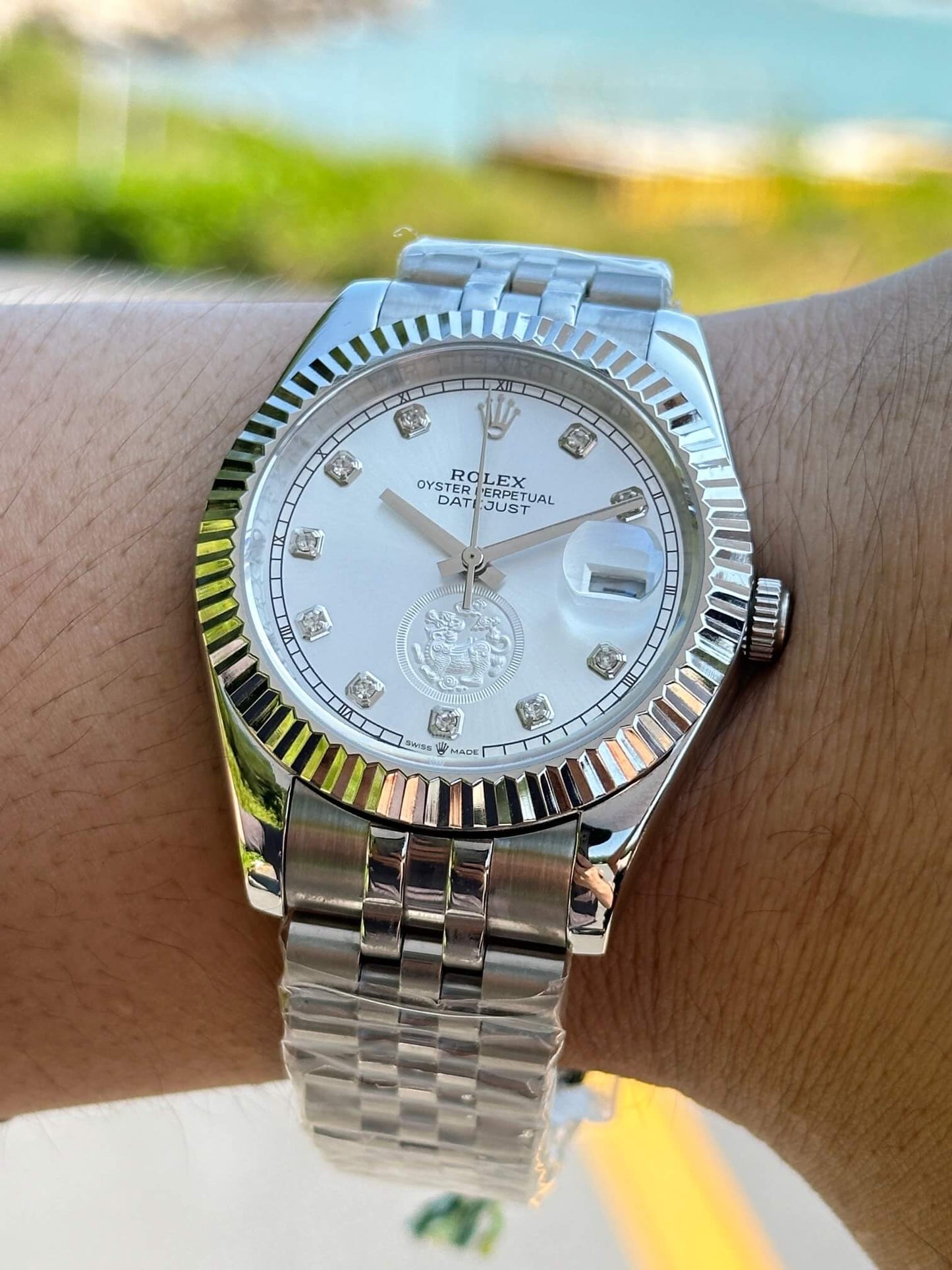 Rolex Datejust 41mm Stainless Steel with White Dial and Diamond Markers