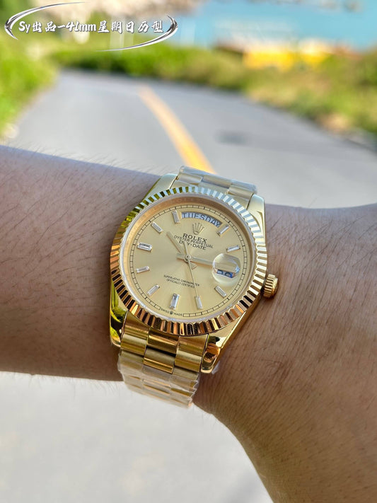 Rolex Day-Date 40 Champagne Sunburst Dial