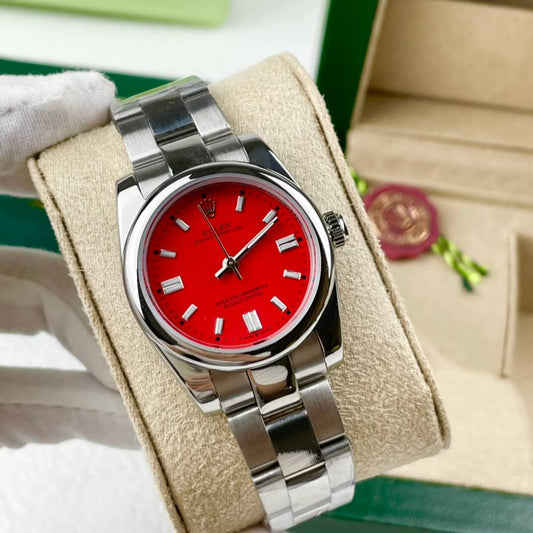 Rolex Oyster Perpetual „Rotes Zifferblatt“