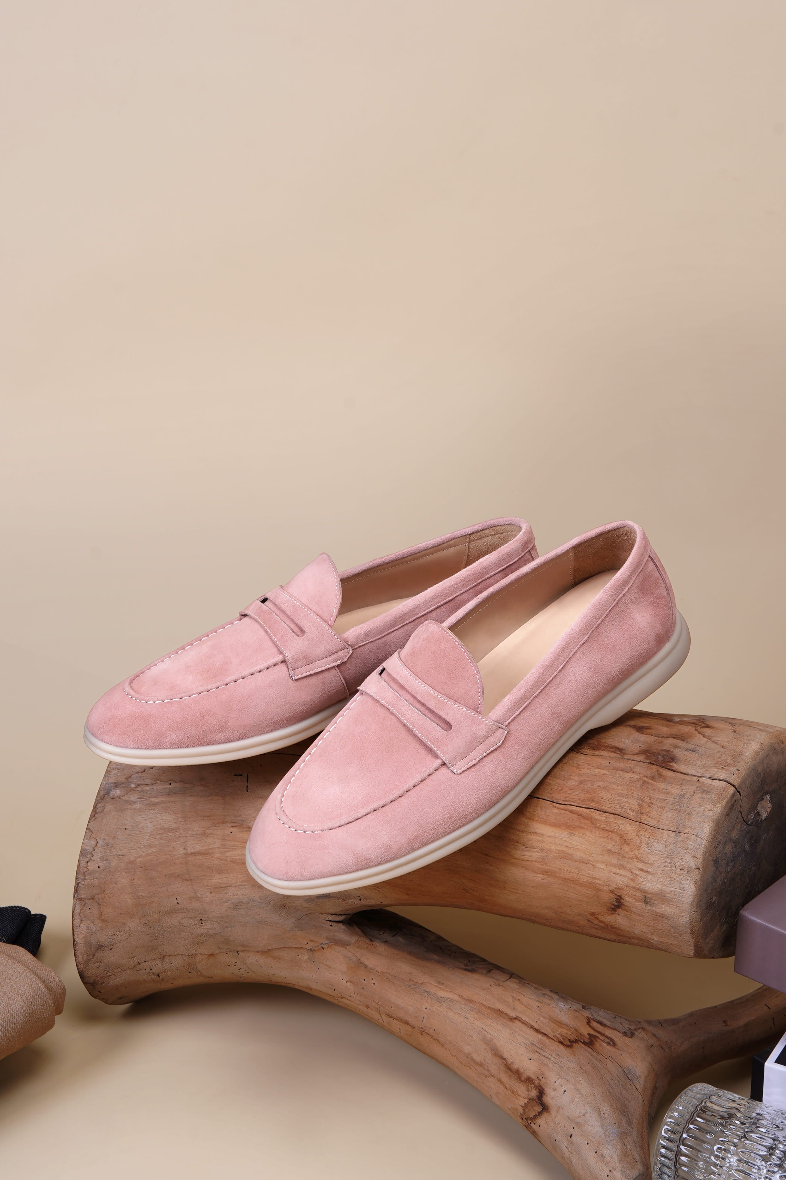 Monaco Penny Loafer — Pink Suede | HolloShoe